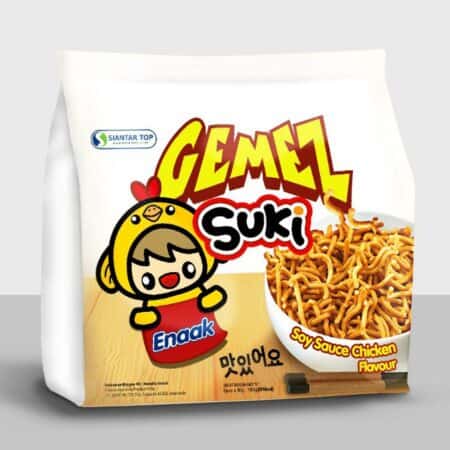 Gemez Suki Noodle Snack Soy Sauce And Chicken Flavor 180g (30gx6)