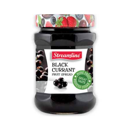 Streamline Black Currant Reduced Sugar Jam 340G EXP : 16.11.23