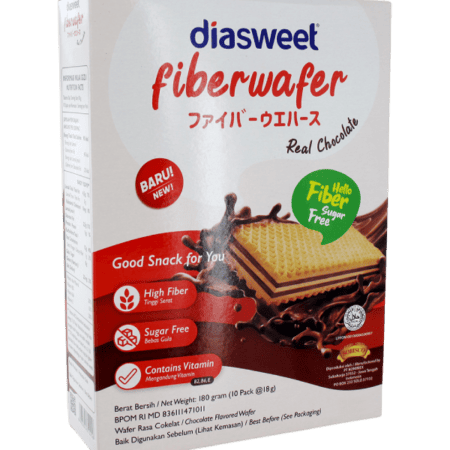 Diasweet Fiber Wafer Chocolate 180g EXP : 04.08.24